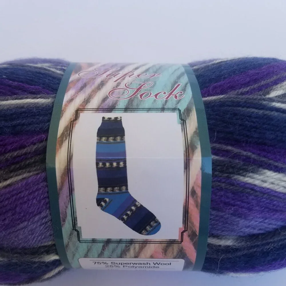 4-pack Ice Yarns Super Sock in Purple Shades Grey 4 skeins of yarn